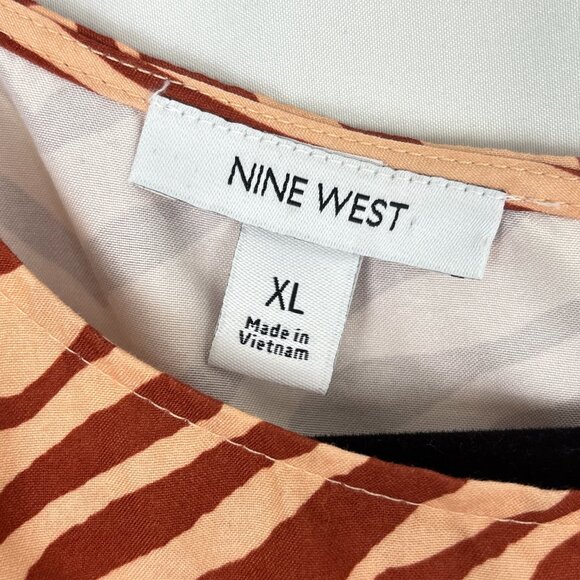 NWT Nine West Zebra Print Women's Dress Size XL Tiered Safari - Picture 8 of 14